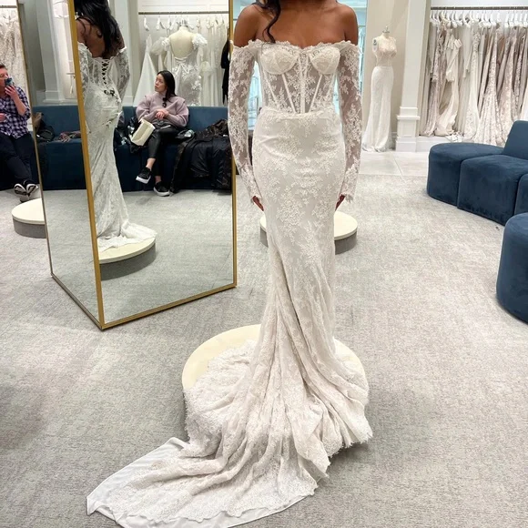 Pnina Tornai White Lace Wedding Dress - Picture 8 of 9